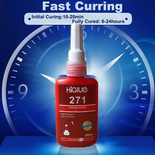 271 HIGH STRENGTH ( 50ML) RED THREAD LOCKING ADHESIVE NUT BOLT SCREW GLUE