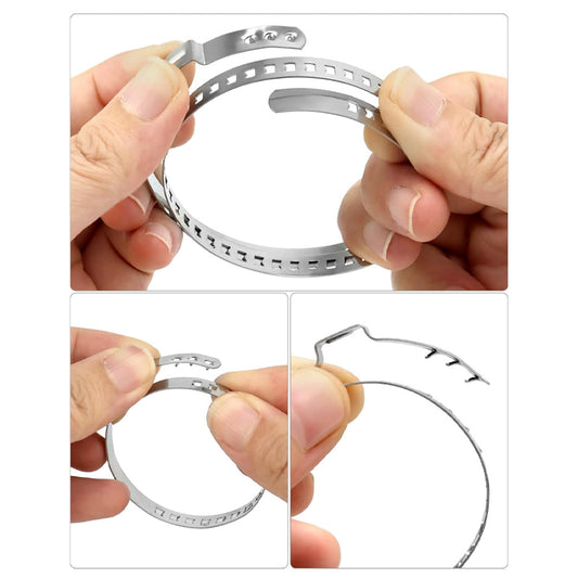 ADJUSTABLE AXLE BOOT CLAMP UNIVERSAL CV JOINT CRIMP CLIPS STAINLESS STEEL