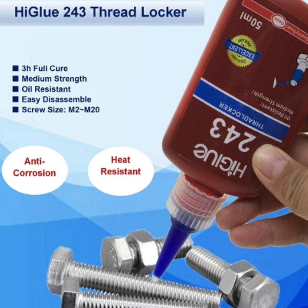 243 MEDIUM STRENGTH ( 10ML ) BLUE THREAD LOCKING ADHESIVE NUT BOLT SCREW GLUE