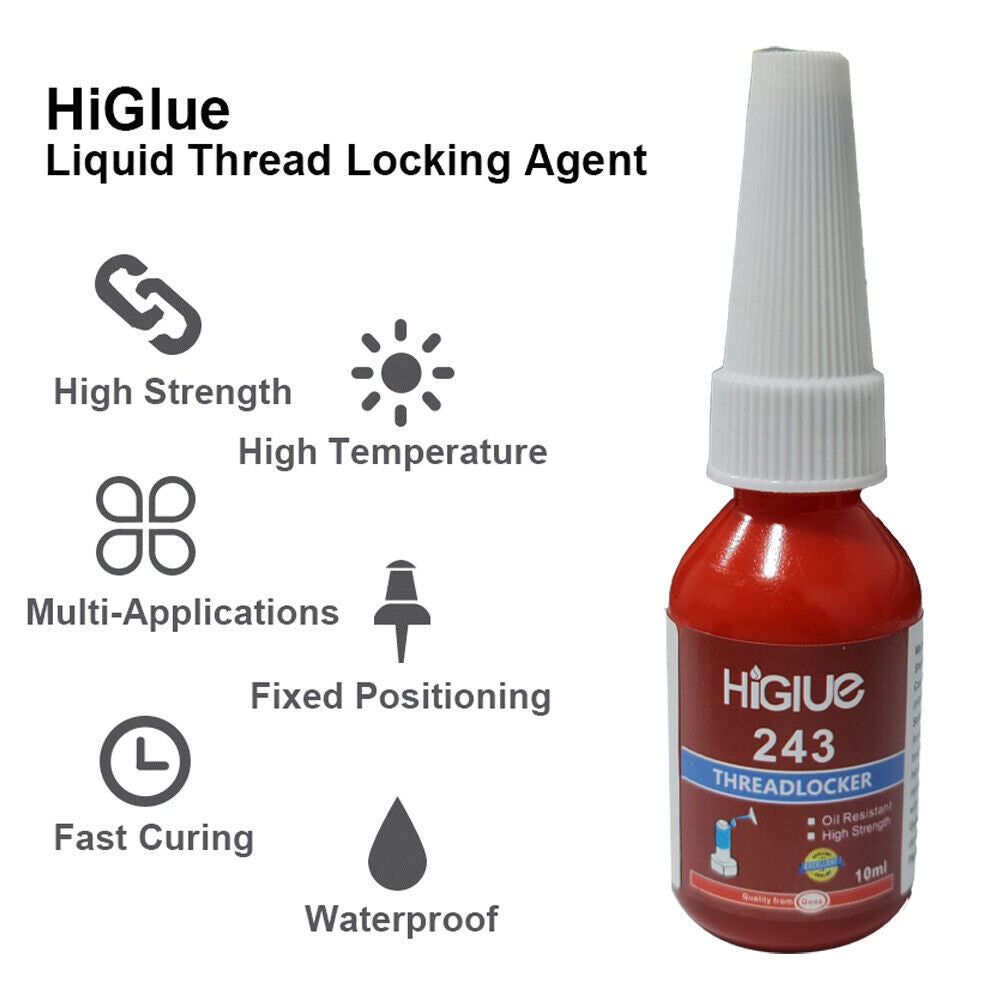 243 MEDIUM STRENGTH ( 10ML ) BLUE THREAD LOCKING ADHESIVE NUT BOLT SCREW GLUE