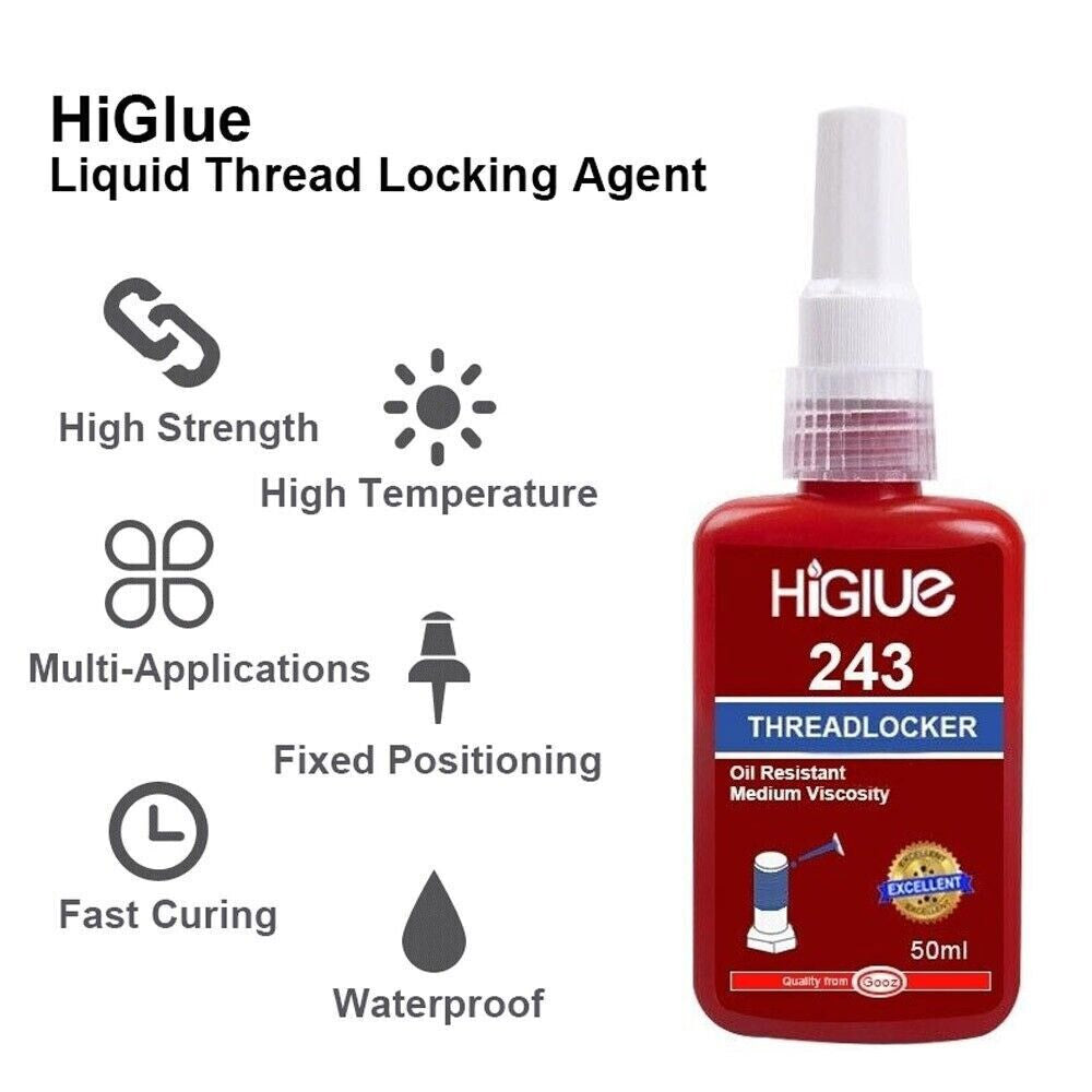 243 MEDIUM STRENGTH ( 50ML ) BLUE THREAD LOCKING ADHESIVE NUT BOLT SCREW GLUE