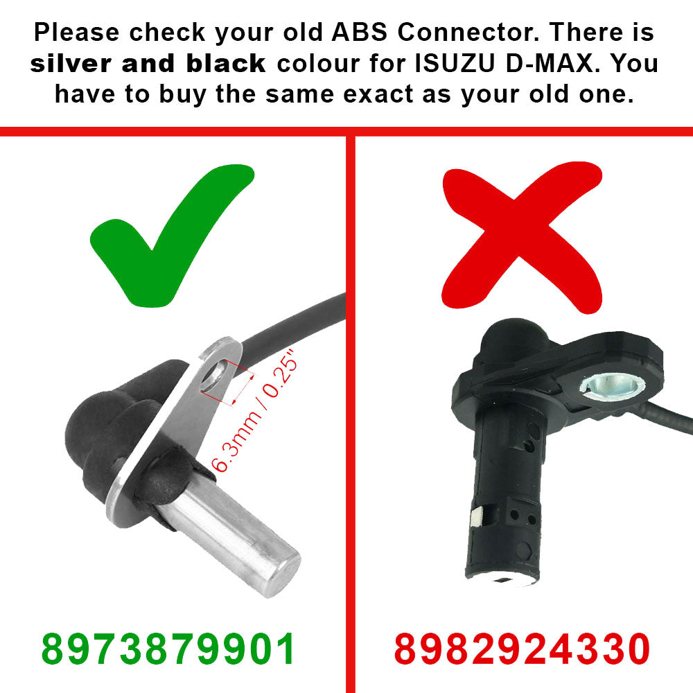 ABS SPEED SENSOR FOR HOLDEN ISUZU D-MAX RODEO 2.5 3.0 (2003-ON) FRONT LEFT 8973879901