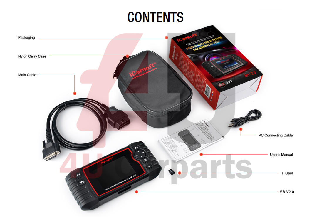 ICARSOFT MB V2.0 - DIAGNOSTIC TOOL FOR MERCEDES-BENZ SPRINTER SMART - UK 2024