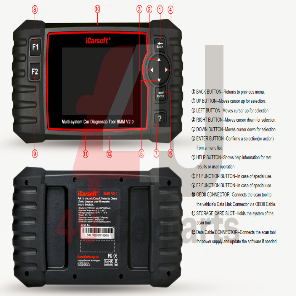 ICARSOFT BMM V2.0 OBD2 FOR BMW / MINI PROFESSIONAL DIAGNOSTIC SCANNER TOOL - UK 2024