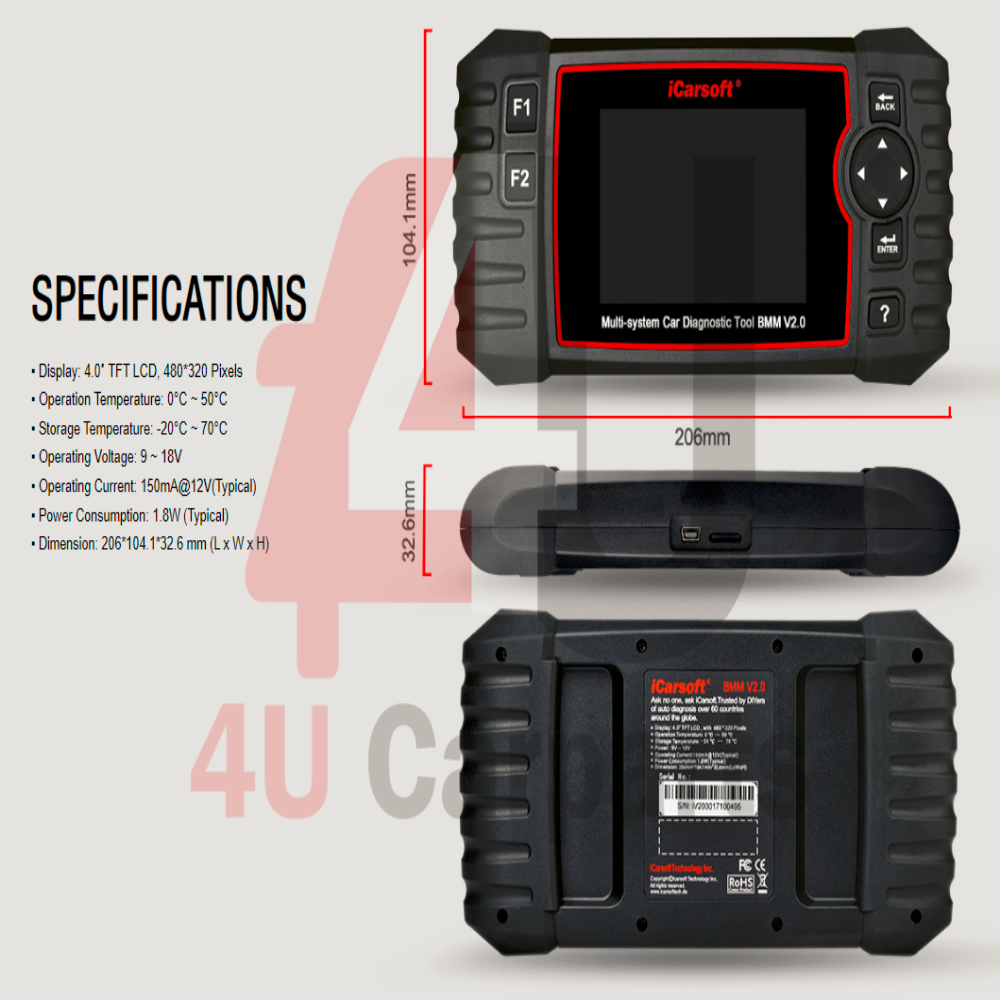 ICARSOFT BMM V2.0 OBD2 FOR BMW / MINI PROFESSIONAL DIAGNOSTIC SCANNER TOOL - UK 2024
