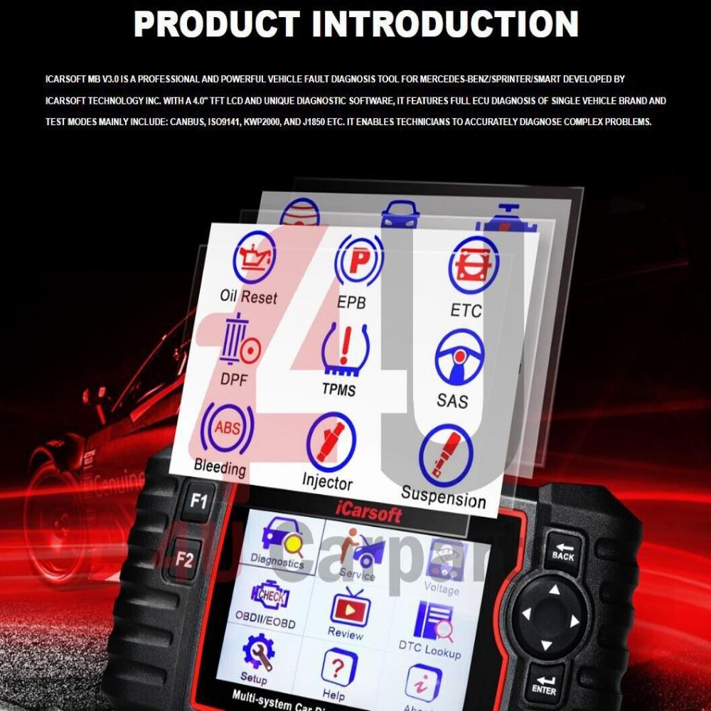 ICARSOFT MB V3.0 - FOR MERCEDES-BENZ SPRINTER SMART DIAGNOSTIC SCANNER - UK 2024