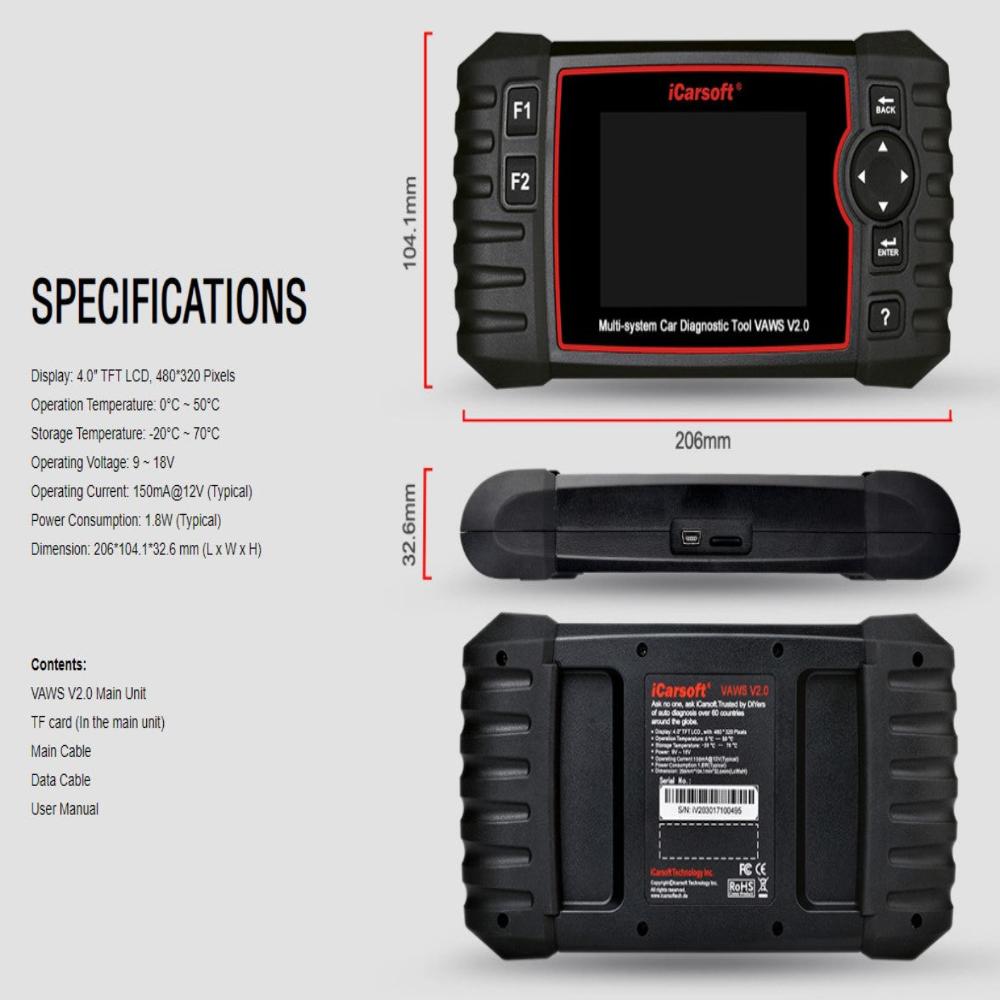 ICARSOFT VAWS 2.0 - FOR AUDI VW SEAT SKODA PROFESSIONAL DIAGNOSTIC TOOL | UK 2024