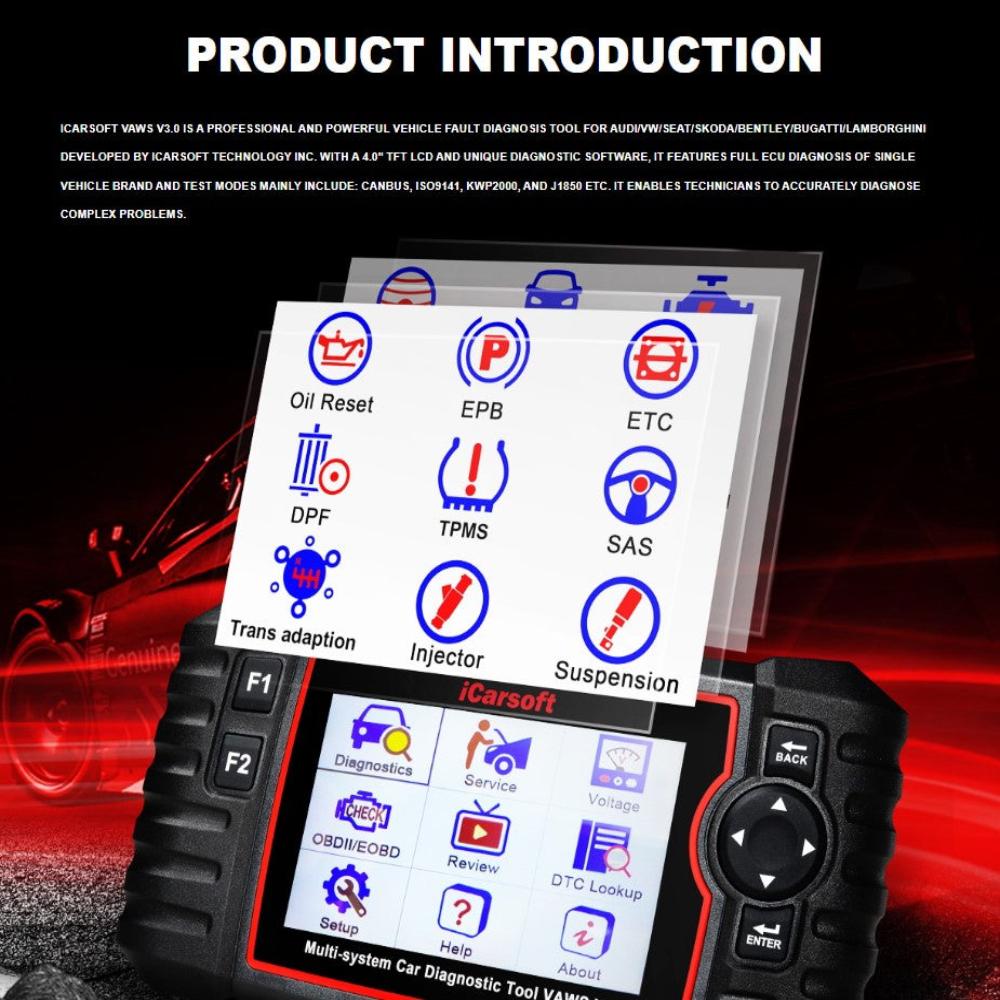 ICARSOFT VAWS 3.0 - FOR AUDI VW SEAT SKODA PROFESSIONAL DIAGNOSTIC TOOL | UK 2024