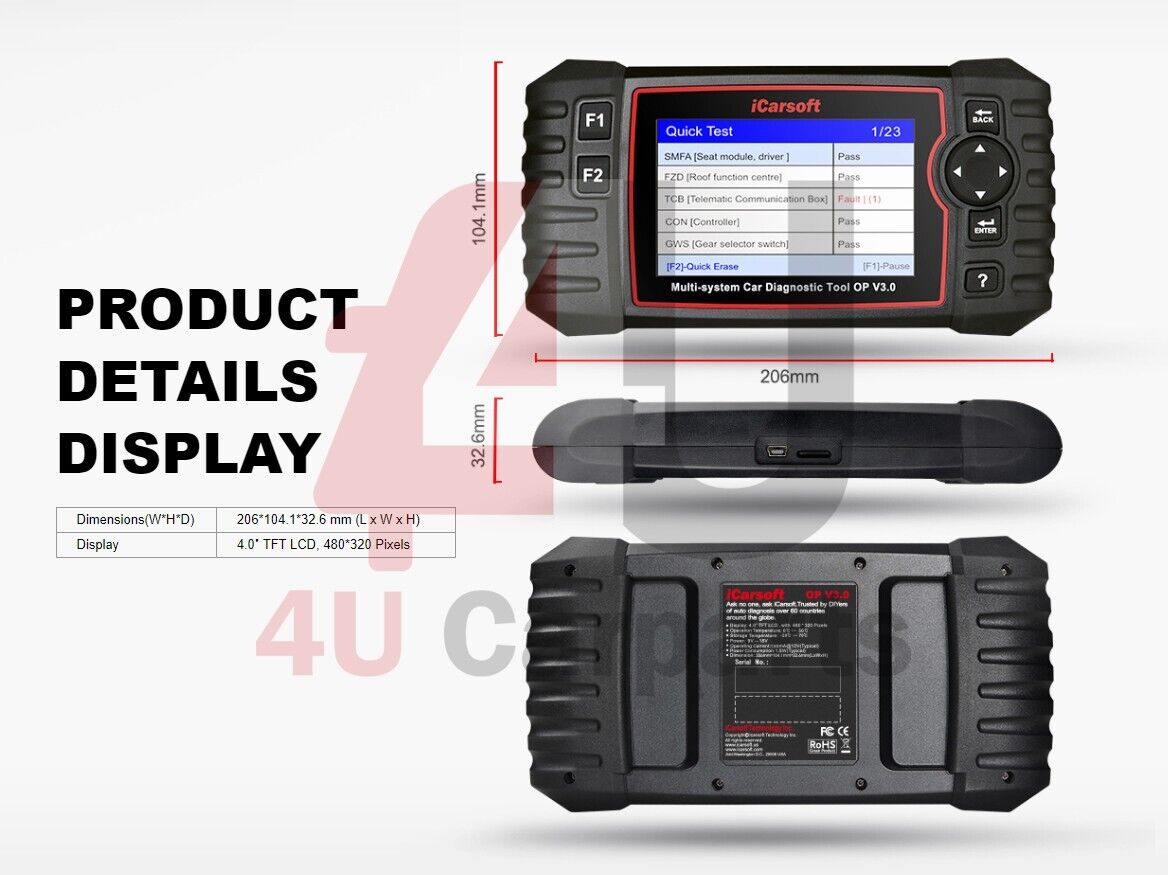 ICARSOFT OP V3.0 - FOR OPEL VAUXHALL SCANNER WITH AUTO VIN/QUICK TEST - UK 2024